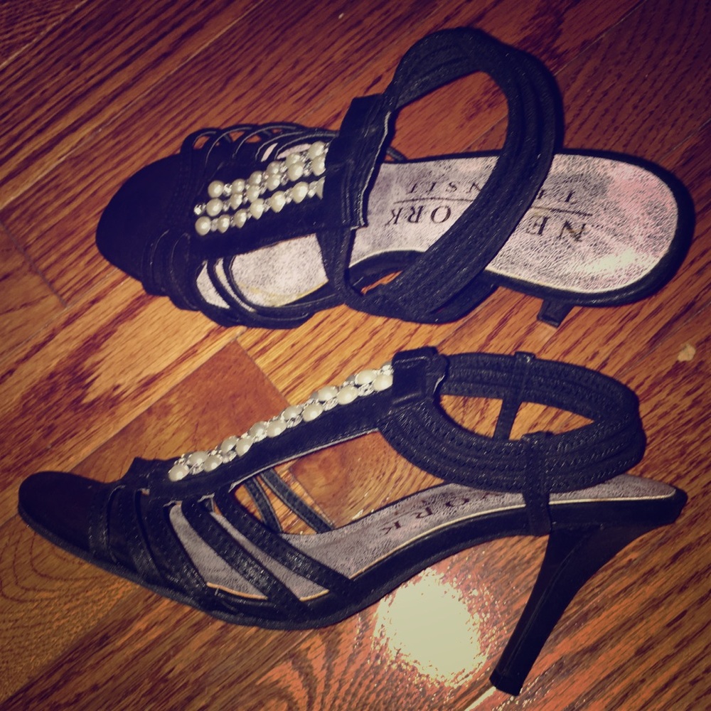 New York Transit Pearl Sandal Heels (worn once)